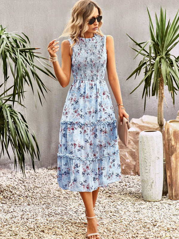 New printed A-line skirt sundress BLUE ZONE PLANET