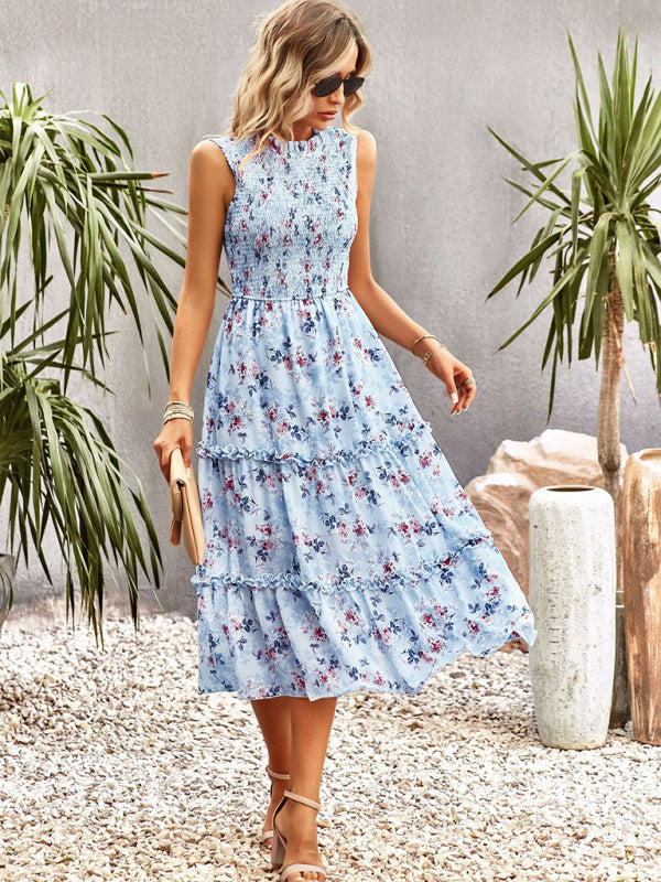 New printed A-line skirt sundress BLUE ZONE PLANET