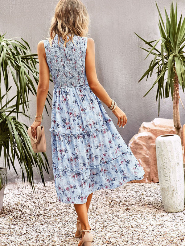 New printed A-line skirt sundress BLUE ZONE PLANET