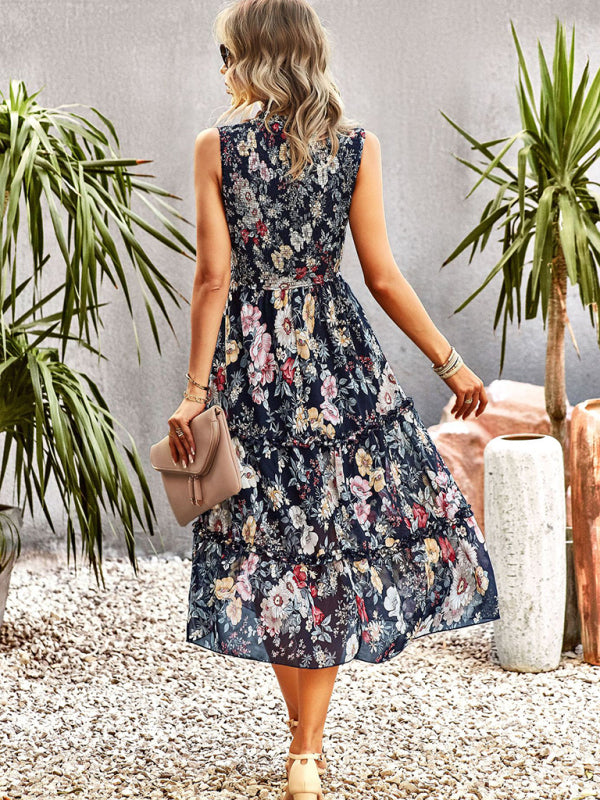New printed A-line skirt sundress BLUE ZONE PLANET