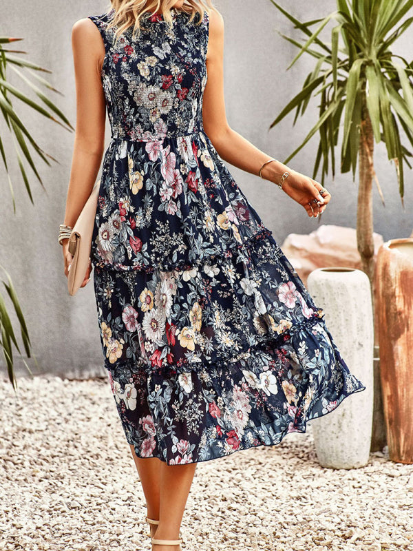 New printed A-line skirt sundress BLUE ZONE PLANET