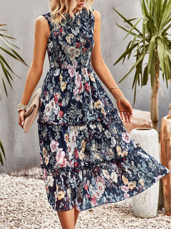New printed A-line skirt sundress BLUE ZONE PLANET