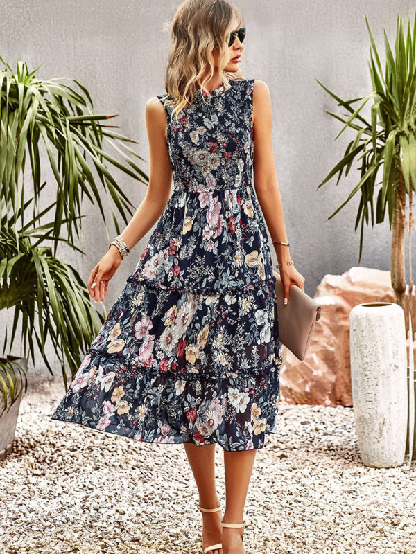 New printed A-line skirt sundress BLUE ZONE PLANET