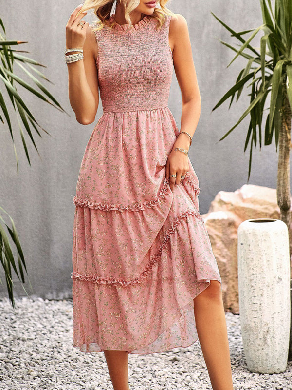 New printed A-line skirt sundress BLUE ZONE PLANET