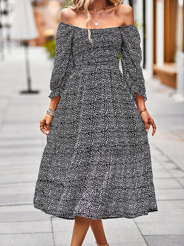 Blue Zone Planet |  Bohemian Square Neck Three Quarter Sleeve Midi Dress BLUE ZONE PLANET