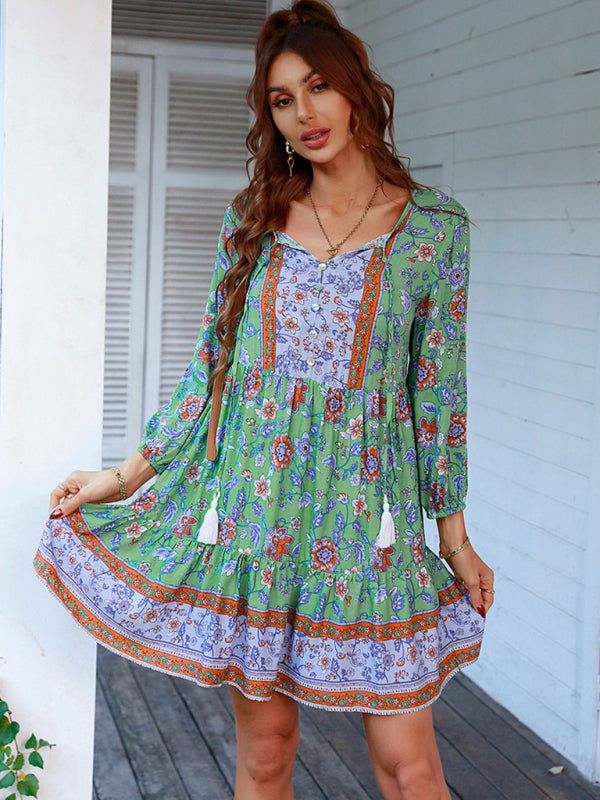 holiday wind dress short skirt positioning flower clothing kakaclo