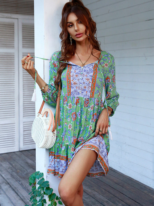 holiday wind dress short skirt positioning flower clothing kakaclo