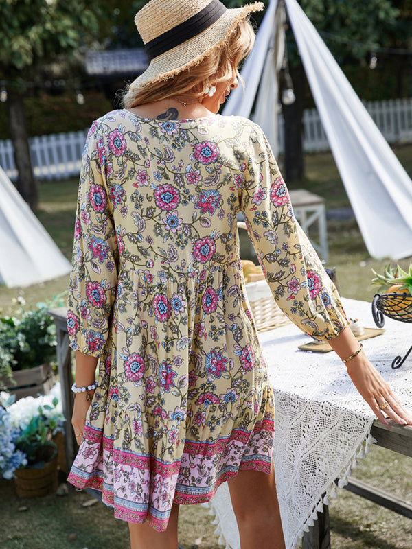 holiday wind dress short skirt positioning flower clothing kakaclo