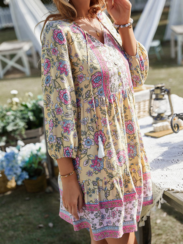 holiday wind dress short skirt positioning flower clothing kakaclo