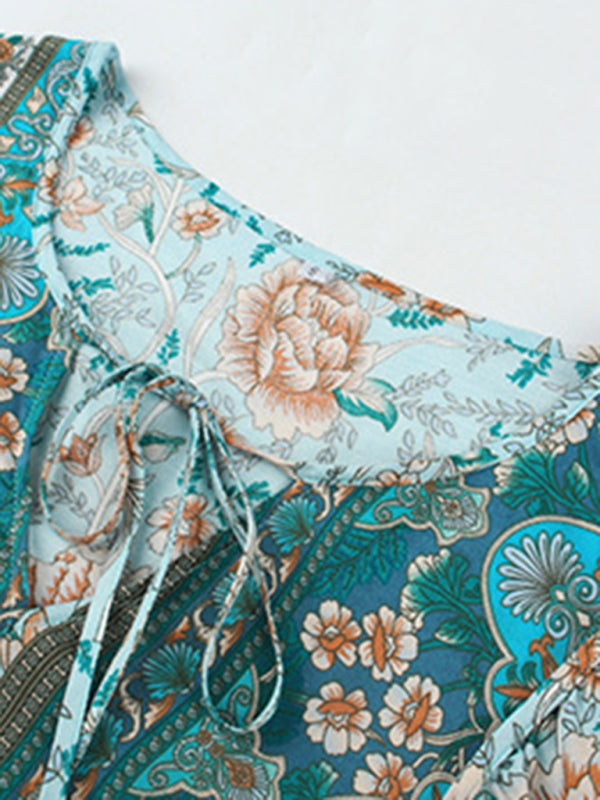 Bohemian Orientation Print Resort Style Ladies Dress kakaclo