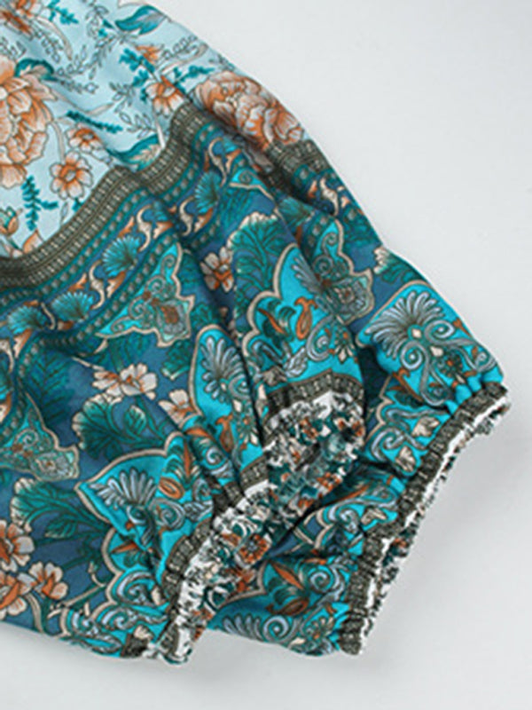 Bohemian Orientation Print Resort Style Ladies Dress kakaclo