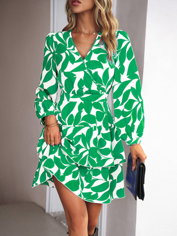 Blue Zone Planet |  Mia's Printed V-Neck Mini Dress BLUE ZONE PLANET