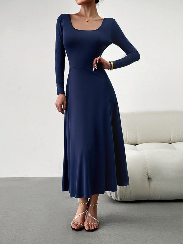 Blue Zone Planet |  Elegant Waisted Long Sleeve Dress BLUE ZONE PLANET