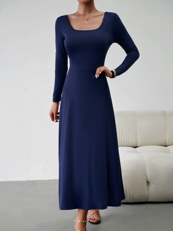 Blue Zone Planet |  Elegant Waisted Long Sleeve Dress BLUE ZONE PLANET