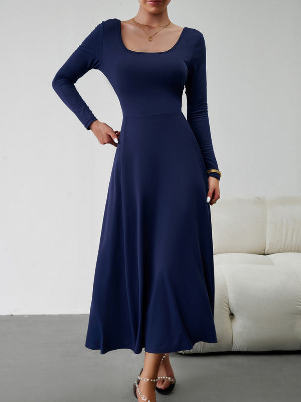 Blue Zone Planet |  Elegant Waisted Long Sleeve Dress BLUE ZONE PLANET