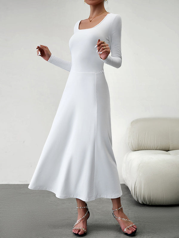 Blue Zone Planet |  Elegant Waisted Long Sleeve Dress BLUE ZONE PLANET