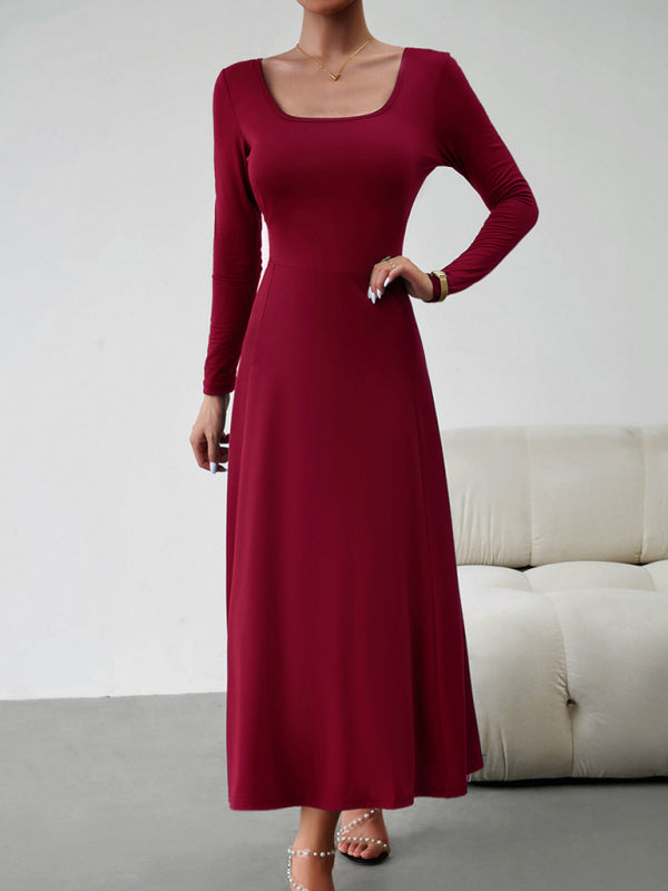 Blue Zone Planet |  Elegant Waisted Long Sleeve Dress BLUE ZONE PLANET