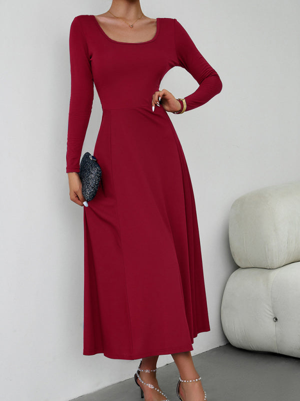 Blue Zone Planet |  Elegant Waisted Long Sleeve Dress BLUE ZONE PLANET