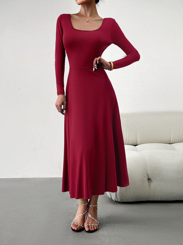 Blue Zone Planet |  Elegant Waisted Long Sleeve Dress BLUE ZONE PLANET