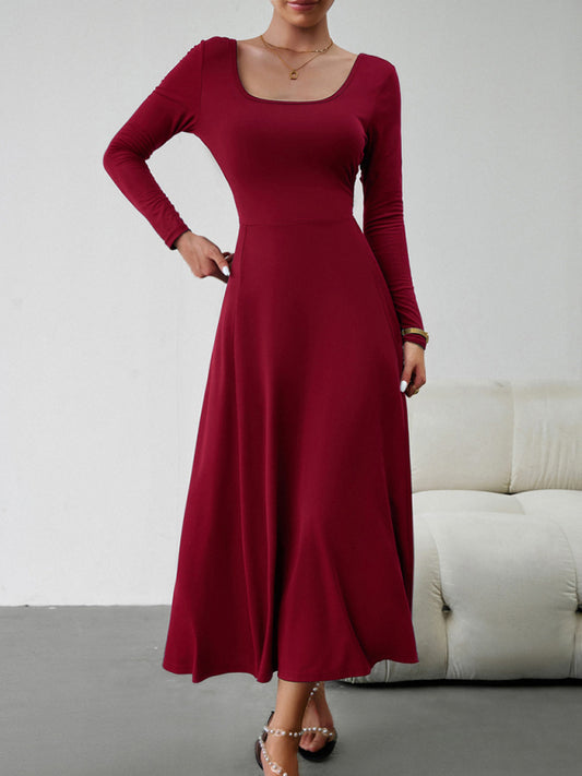 Blue Zone Planet |  Elegant Waisted Long Sleeve Dress BLUE ZONE PLANET