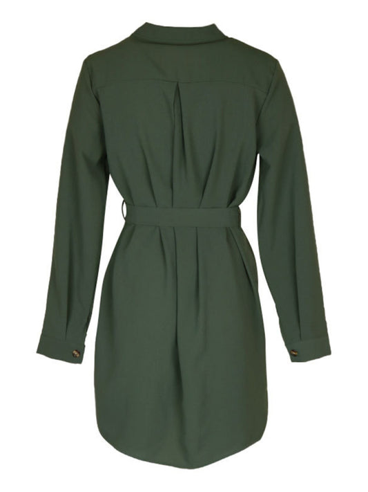 Blue Zone Planet |  solid color long-sleeved dress BLUE ZONE PLANET