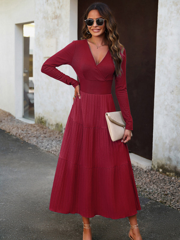 V neck midi dress cheap