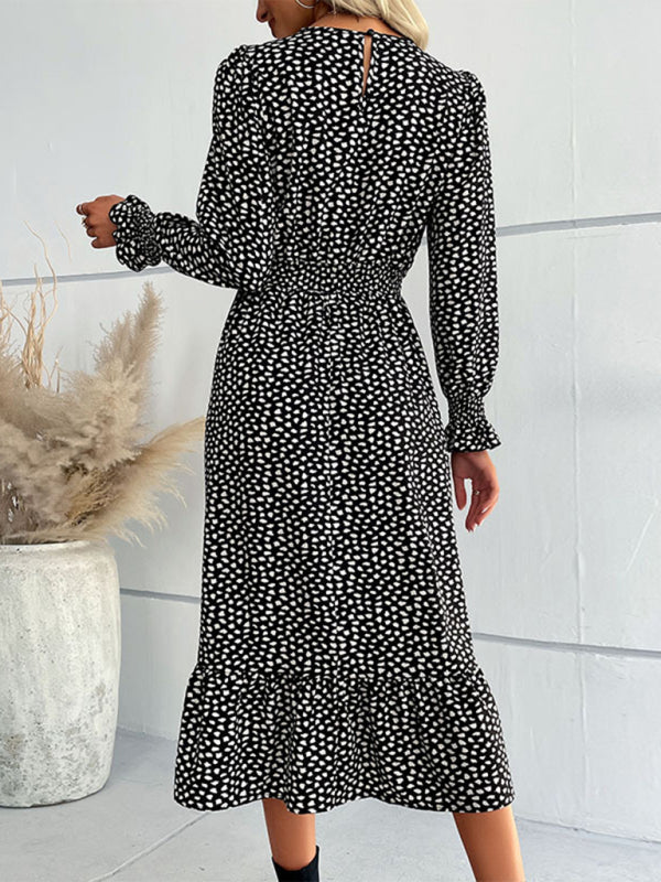 Blue Zone Planet | Long Sleeve Printed Dress BLUE ZONE PLANET