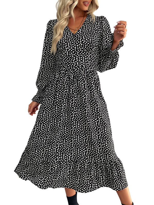 Blue Zone Planet | Long Sleeve Printed Dress BLUE ZONE PLANET