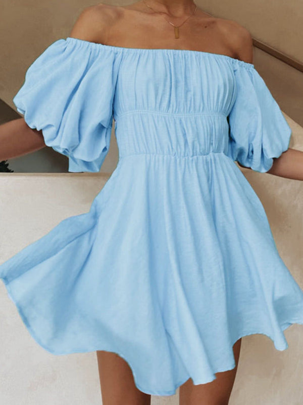 Blue Zone Planet |  Mia's One-Shoulder Elastic Band Mini Dress BLUE ZONE PLANET