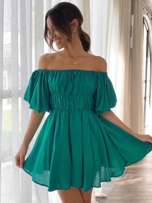 Blue Zone Planet |  Mia's One-Shoulder Elastic Band Mini Dress BLUE ZONE PLANET