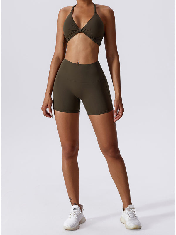 Blue Zone Planet |  women's knotted suspenders sports tight vest kakaclo