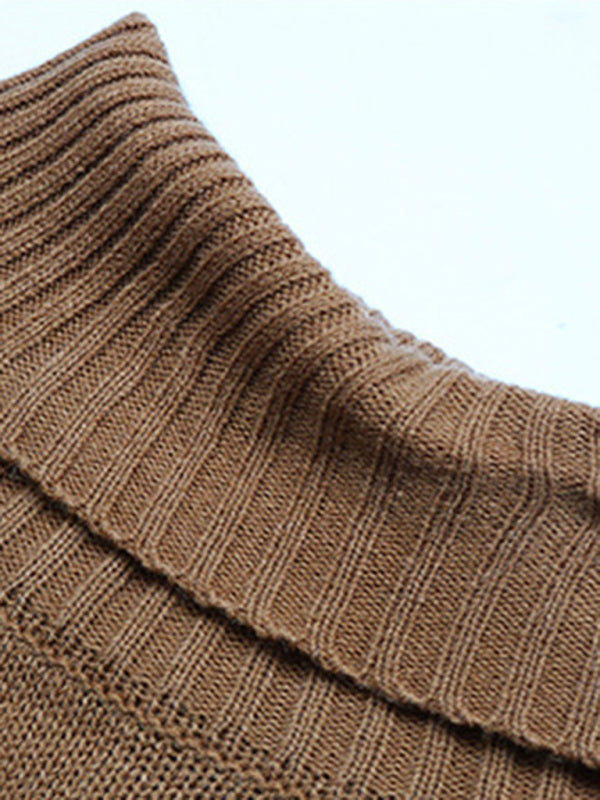 solid color turtleneck sweater dress kakaclo
