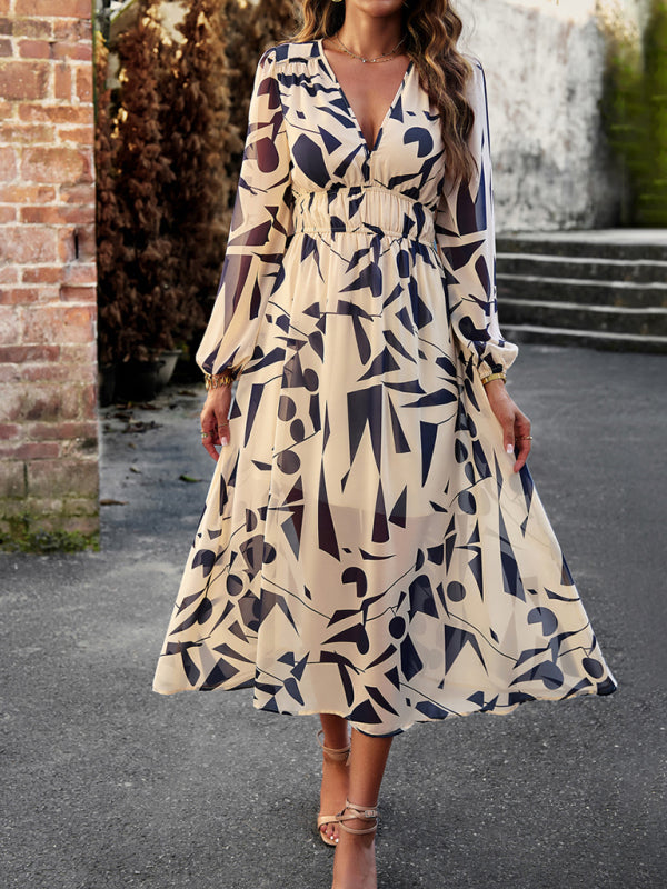 Blue Zone Planet |  Bohemian resort floral print casual midi dress BLUE ZONE PLANET