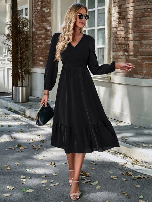 Elegant midi dresses with sleeves cheap