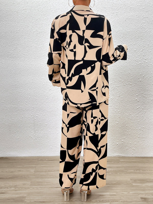 Blue Zone Planet |  printed long-sleeved tops and trousers two pieces set BLUE ZONE PLANET