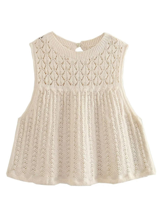 New casual jacquard mesh knitted top + mini skirt kakaclo