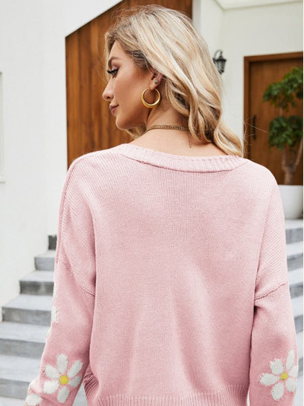 Casual knitted cardigan jacket loose college style sweater cardigan kakaclo