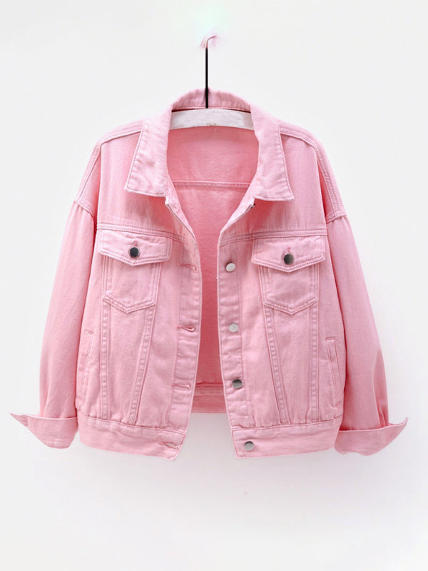 Colorful Large Size Denim Jacket kakaclo