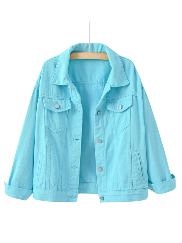 Colorful Large Size Denim Jacket kakaclo