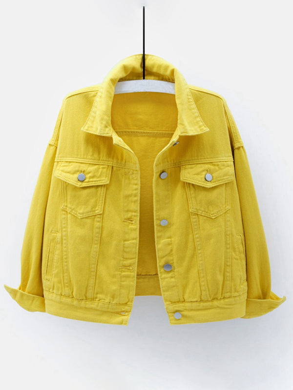 Colorful Large Size Denim Jacket kakaclo