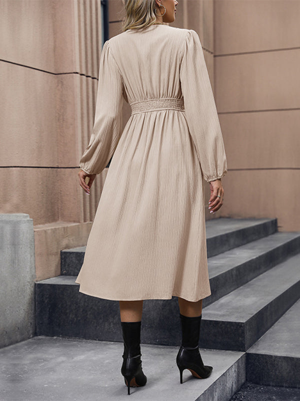 Blue Zone Planet |  Bella's Elegant Long Sleeve Slit Dress BLUE ZONE PLANET