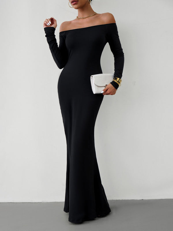 Blue Zone Planet |  Fashion women's new sexy and elegant slim one-shoulder dress kakaclo