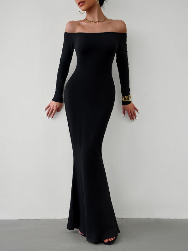 Blue Zone Planet |  Fashion women's new sexy and elegant slim one-shoulder dress kakaclo