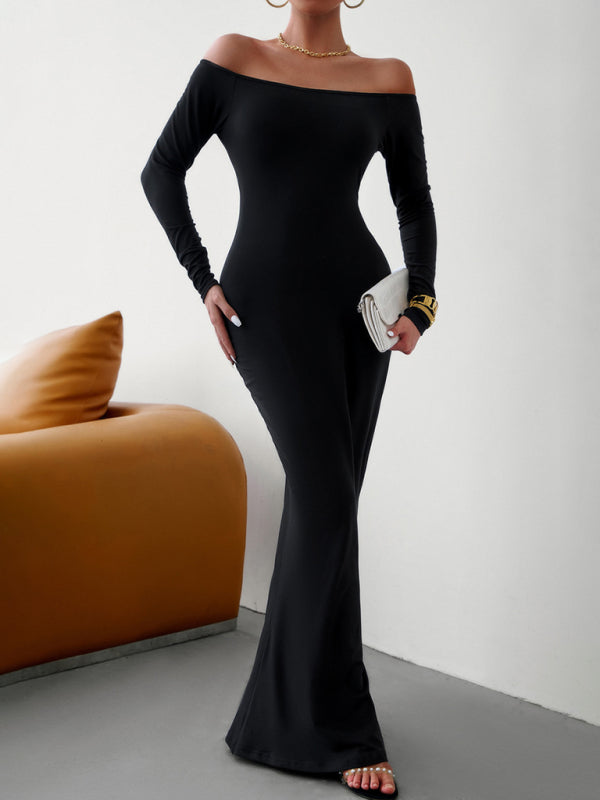 Blue Zone Planet |  Fashion women's new sexy and elegant slim one-shoulder dress kakaclo