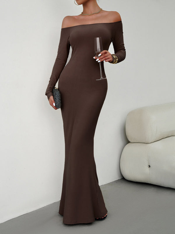 Blue Zone Planet |  Fashion women's new sexy and elegant slim one-shoulder dress kakaclo