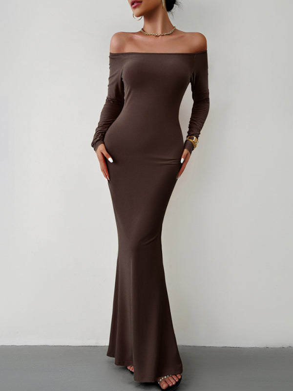 Blue Zone Planet |  Fashion women's new sexy and elegant slim one-shoulder dress kakaclo