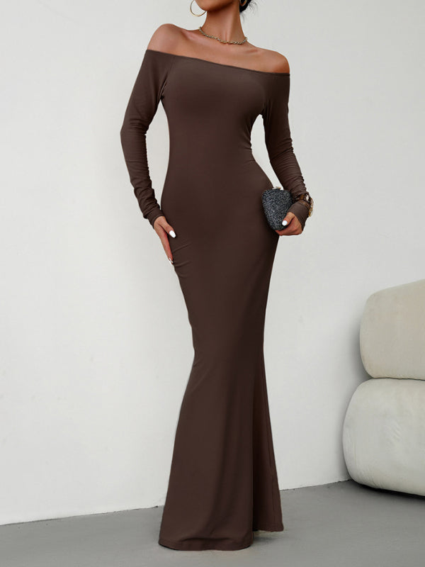 Blue Zone Planet |  Fashion women's new sexy and elegant slim one-shoulder dress kakaclo