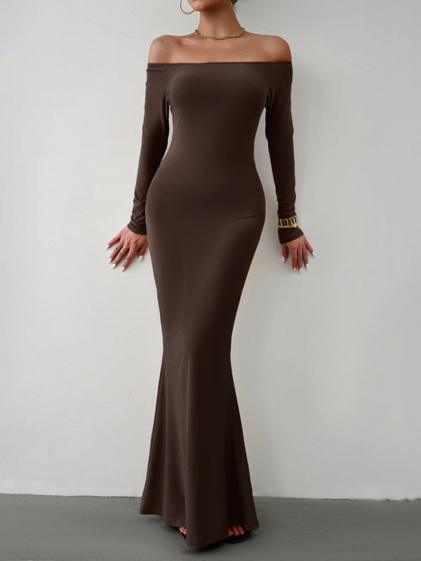 Blue Zone Planet |  Fashion women's new sexy and elegant slim one-shoulder dress kakaclo