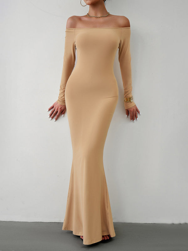 Blue Zone Planet |  Fashion women's new sexy and elegant slim one-shoulder dress kakaclo