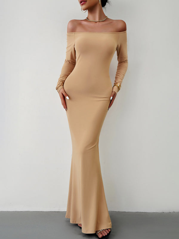 Blue Zone Planet |  Fashion women's new sexy and elegant slim one-shoulder dress kakaclo